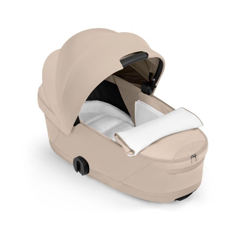 Cybex e-Priam Comfort Σύστημα Μεταφοράς 2-Σε-1 Με Πτυσσόμενο Πορτ Μπεμπέ Cozy Beige | beige Με Σκελετό Matt Black | black