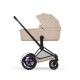 Cybex e-Priam Comfort Σύστημα Μεταφοράς 2-Σε-1 Με Πτυσσόμενο Πορτ Μπεμπέ Cozy Beige | beige Με Σκελετό Matt Black | black