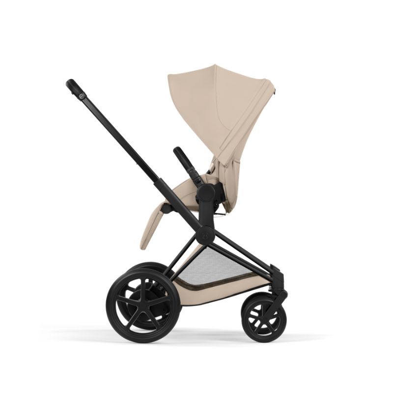 Cybex e-Priam Comfort Σύστημα Μεταφοράς 2-Σε-1 Με Πτυσσόμενο Πορτ Μπεμπέ Cozy Beige | beige Με Σκελετό Matt Black | black