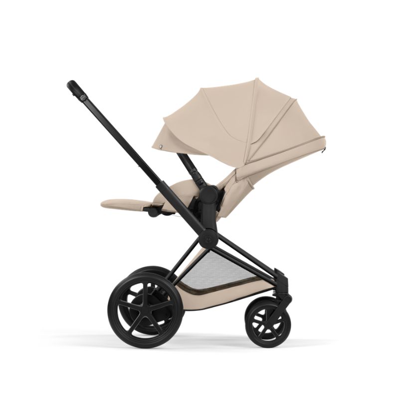 Cybex e-Priam Comfort Σύστημα Μεταφοράς 2-Σε-1 Με Πτυσσόμενο Πορτ Μπεμπέ Cozy Beige | beige Με Σκελετό Matt Black | black