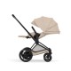 Cybex e-Priam Comfort Σύστημα Μεταφοράς 2-Σε-1 Με Πτυσσόμενο Πορτ Μπεμπέ Cozy Beige | beige Με Σκελετό Matt Black | black