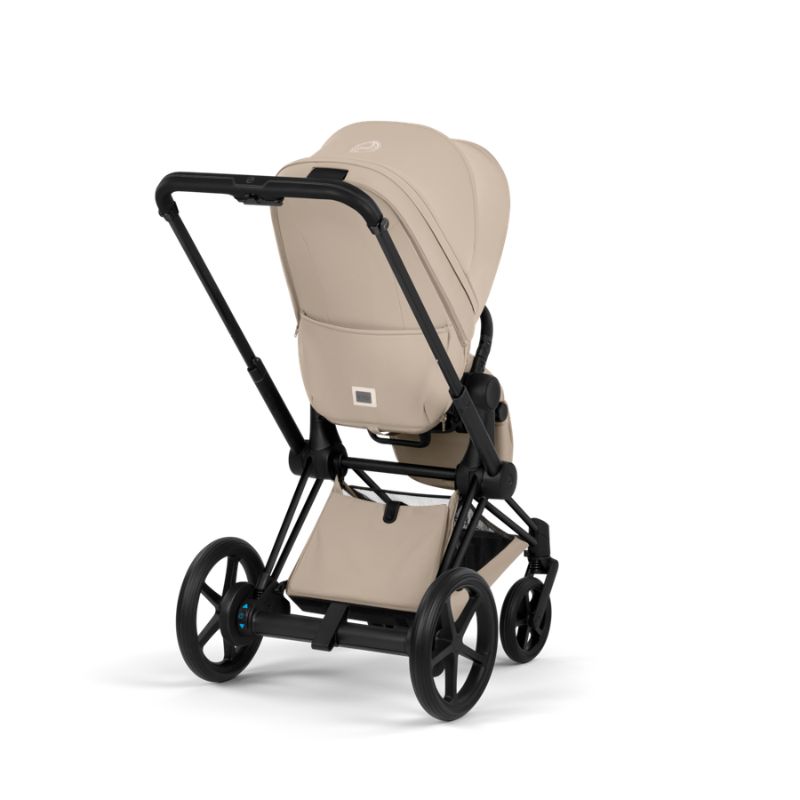 Cybex e-Priam Comfort Σύστημα Μεταφοράς 2-Σε-1 Με Πτυσσόμενο Πορτ Μπεμπέ Cozy Beige | beige Με Σκελετό Matt Black | black