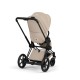 Cybex e-Priam Comfort Σύστημα Μεταφοράς 2-Σε-1 Με Πτυσσόμενο Πορτ Μπεμπέ Cozy Beige | beige Με Σκελετό Matt Black | black