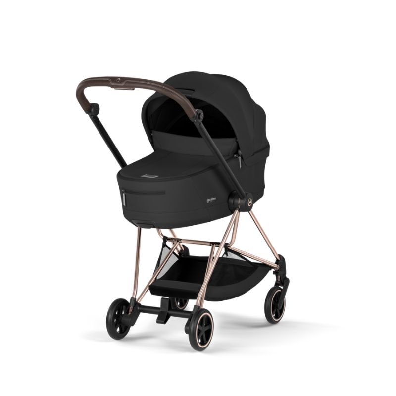 Cybex Mios Comfort Σύστημα Μεταφοράς 2-Σε-1 Με Πτυσσόμενο Πορτ Μπεμπέ Sepia Black | black Με Σκελετό Rosegold | rosegold