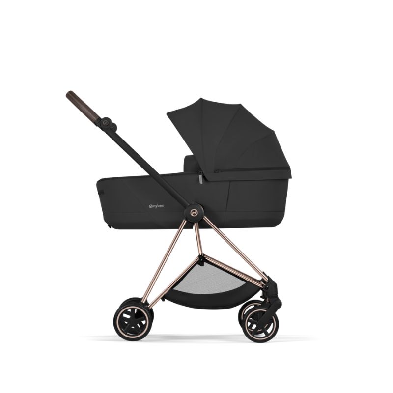 Cybex Mios Comfort Σύστημα Μεταφοράς 2-Σε-1 Με Πτυσσόμενο Πορτ Μπεμπέ Sepia Black | black Με Σκελετό Rosegold | rosegold