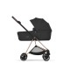Cybex Mios Comfort Σύστημα Μεταφοράς 2-Σε-1 Με Πτυσσόμενο Πορτ Μπεμπέ Sepia Black | black Με Σκελετό Rosegold | rosegold