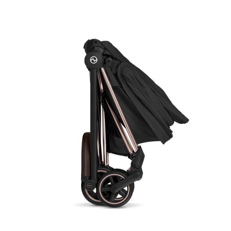 Cybex Mios Comfort Σύστημα Μεταφοράς 2-Σε-1 Με Πτυσσόμενο Πορτ Μπεμπέ Sepia Black | black Με Σκελετό Rosegold | rosegold