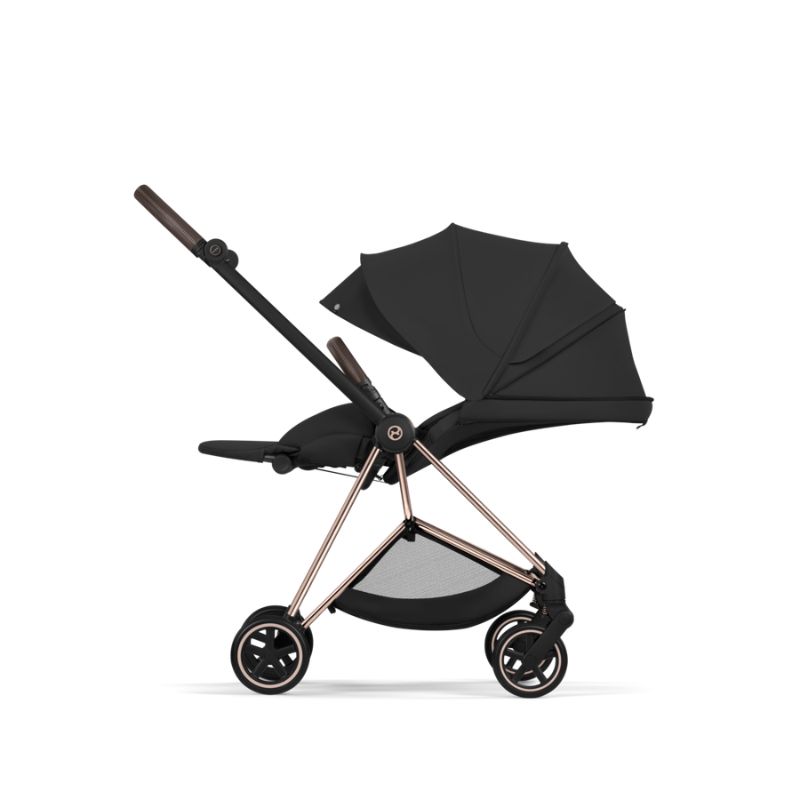 Cybex Mios Comfort Σύστημα Μεταφοράς 2-Σε-1 Με Πτυσσόμενο Πορτ Μπεμπέ Sepia Black | black Με Σκελετό Rosegold | rosegold