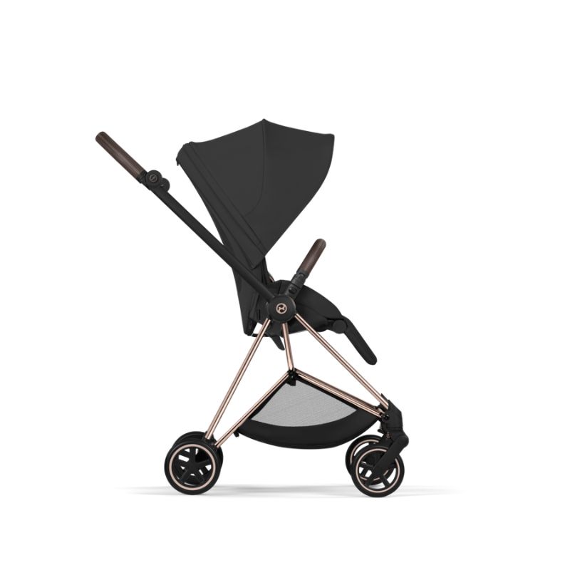 Cybex Mios Comfort Σύστημα Μεταφοράς 2-Σε-1 Με Πτυσσόμενο Πορτ Μπεμπέ Sepia Black | black Με Σκελετό Rosegold | rosegold