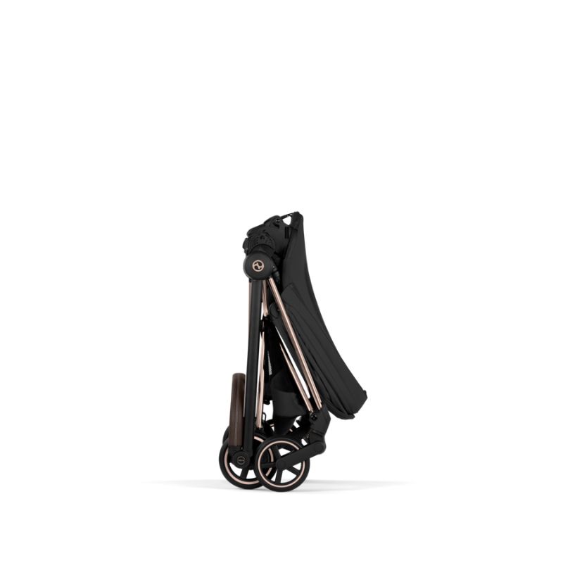 Cybex Mios Comfort Σύστημα Μεταφοράς 2-Σε-1 Με Πτυσσόμενο Πορτ Μπεμπέ Sepia Black | black Με Σκελετό Rosegold | rosegold