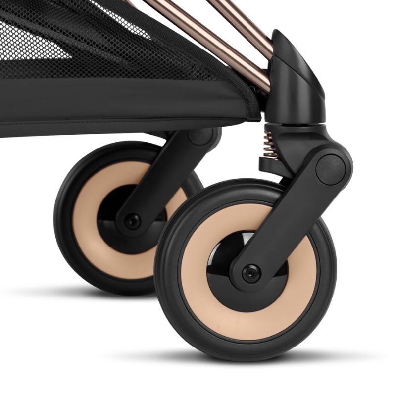 Cybex Coya Comfort Σύστημα Μεταφοράς 2-Σε-1 Με Πτυσσόμενο Πορτ Μπεμπέ Sepia Black | black Με Σκελετό Rosegold | rosegold
