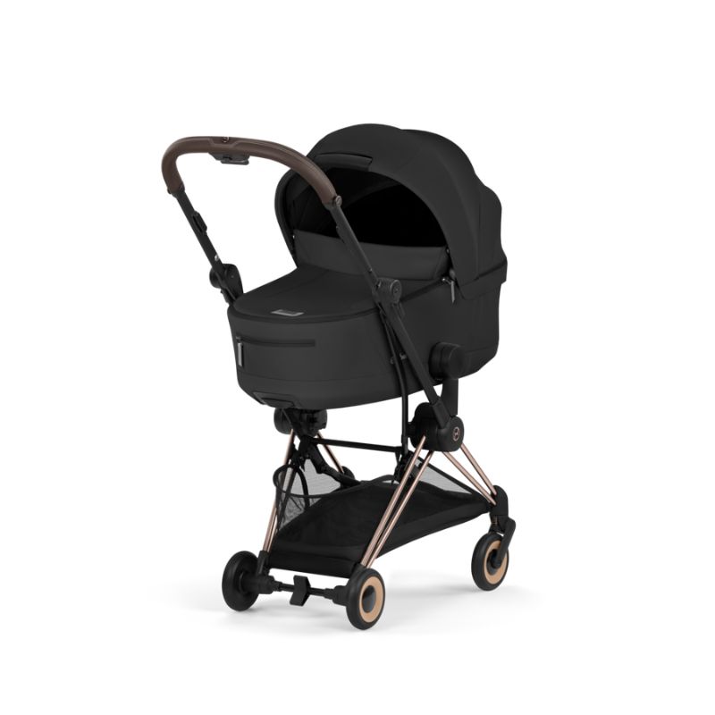 Cybex Coya Comfort Σύστημα Μεταφοράς 2-Σε-1 Με Πτυσσόμενο Πορτ Μπεμπέ Sepia Black | black Με Σκελετό Rosegold | rosegold