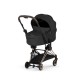 Cybex Coya Comfort Σύστημα Μεταφοράς 2-Σε-1 Με Πτυσσόμενο Πορτ Μπεμπέ Sepia Black | black Με Σκελετό Rosegold | rosegold