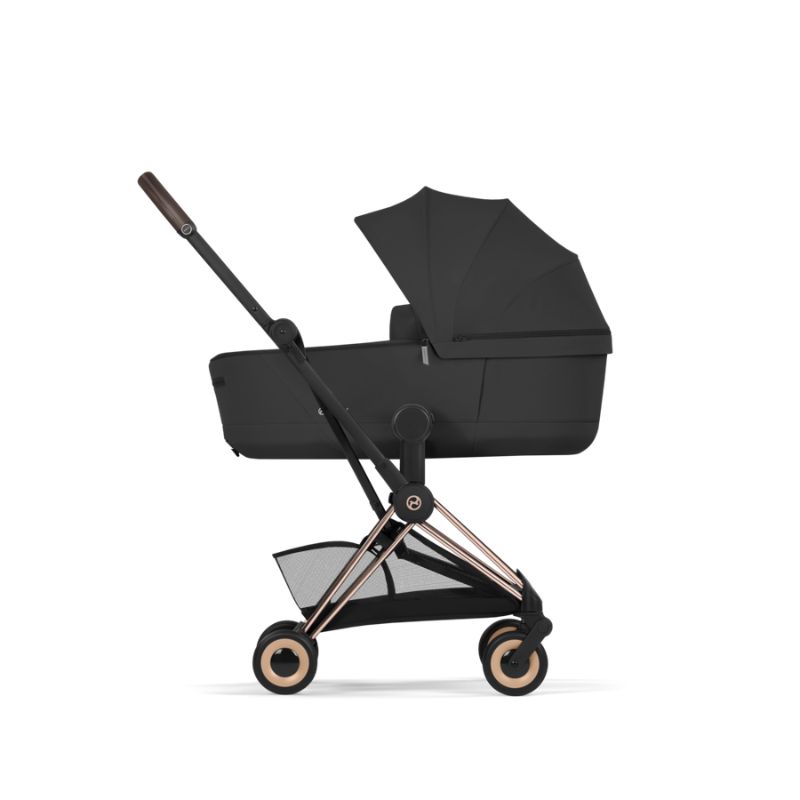 Cybex Coya Comfort Σύστημα Μεταφοράς 2-Σε-1 Με Πτυσσόμενο Πορτ Μπεμπέ Sepia Black | black Με Σκελετό Rosegold | rosegold