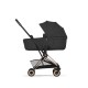 Cybex Coya Comfort Σύστημα Μεταφοράς 2-Σε-1 Με Πτυσσόμενο Πορτ Μπεμπέ Sepia Black | black Με Σκελετό Rosegold | rosegold