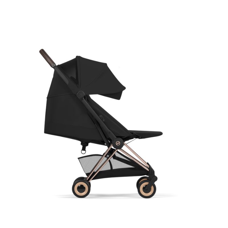 Cybex Coya Comfort Σύστημα Μεταφοράς 2-Σε-1 Με Πτυσσόμενο Πορτ Μπεμπέ Sepia Black | black Με Σκελετό Rosegold | rosegold