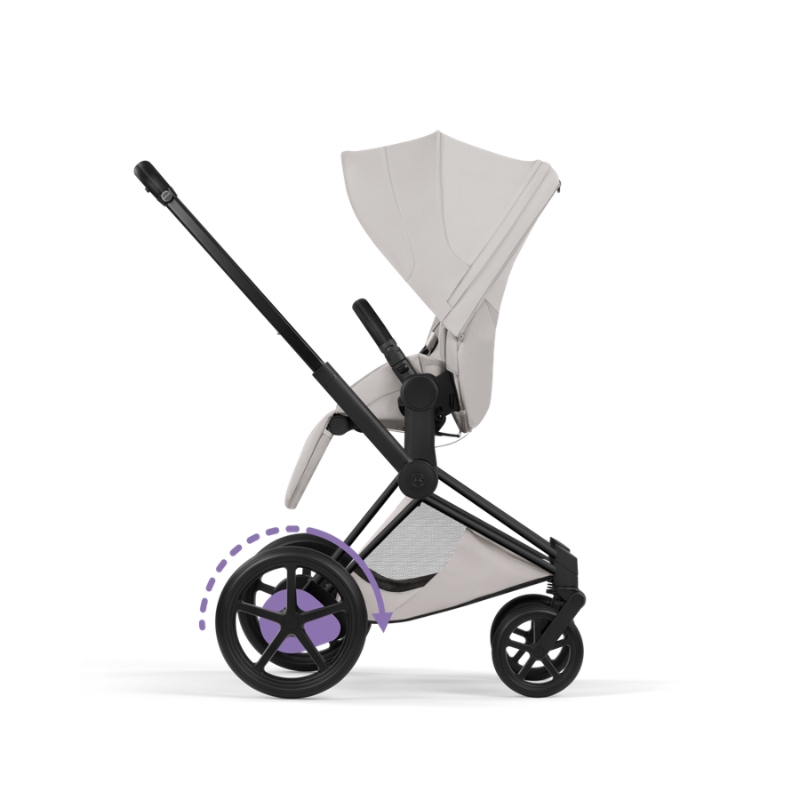 Cybex e-Priam Style Βρεφικό Καρότσι City Grey | light grey Με Σκελετό Matt Black | black