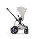 Cybex e-Priam Style Βρεφικό Καρότσι City Grey | light grey Με Σκελετό Matt Black | black