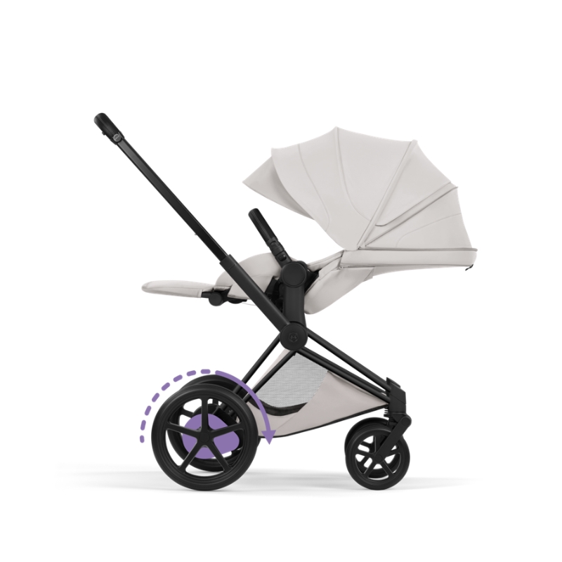 Cybex e-Priam Style Βρεφικό Καρότσι City Grey | light grey Με Σκελετό Matt Black | black