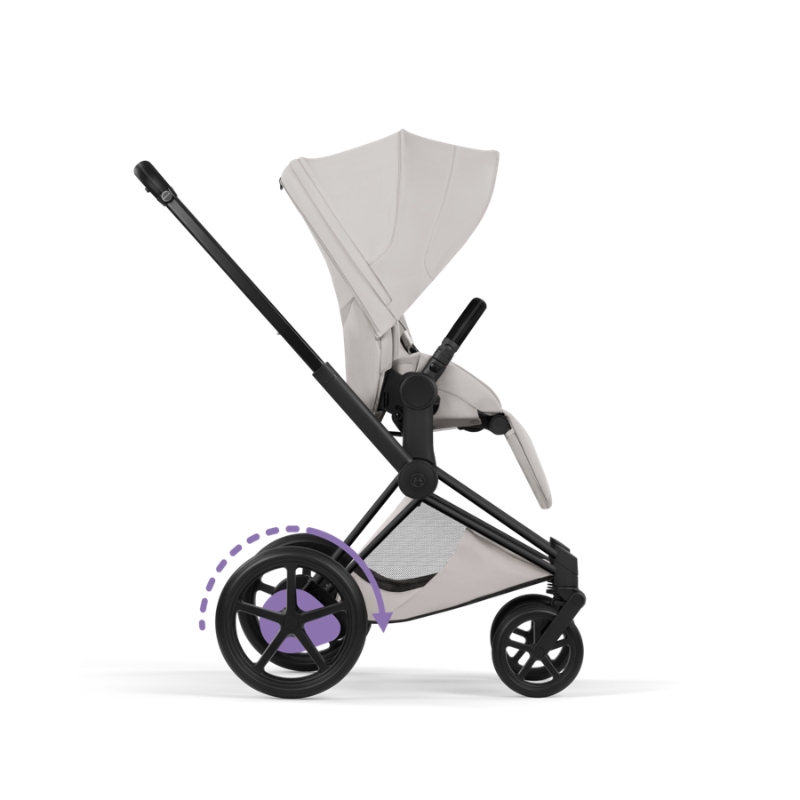 Cybex e-Priam Style Βρεφικό Καρότσι City Grey | light grey Με Σκελετό Matt Black | black