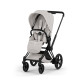 Cybex e-Priam Style Βρεφικό Καρότσι City Grey | light grey Με Σκελετό Matt Black | black