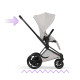 Cybex e-Priam Style Βρεφικό Καρότσι City Grey | light grey Με Σκελετό Matt Black | black