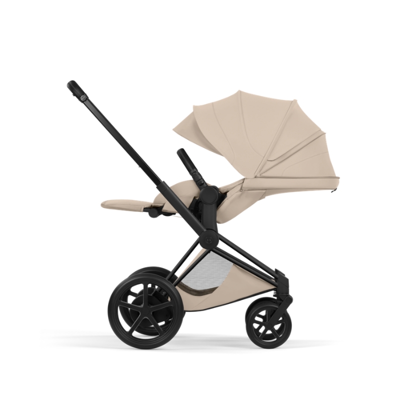 Cybex e-Priam Style Βρεφικό Καρότσι Cozy Beige | beige Με Σκελετό Matt Black | black