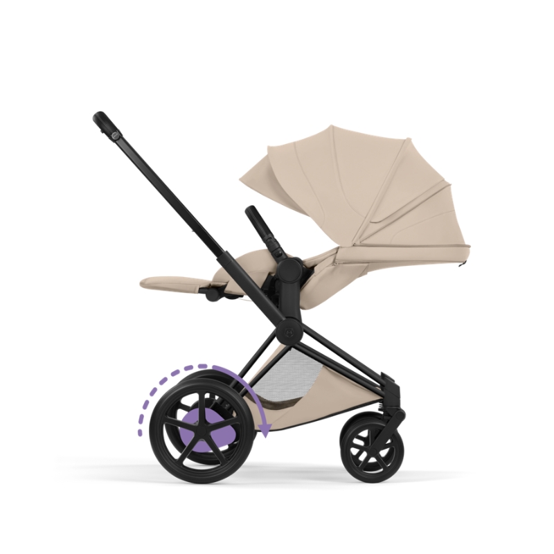 Cybex e-Priam Style Βρεφικό Καρότσι Cozy Beige | beige Με Σκελετό Matt Black | black