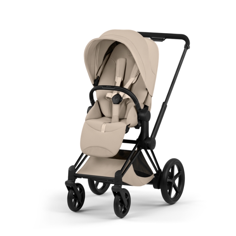 Cybex e-Priam Style Βρεφικό Καρότσι Cozy Beige | beige Με Σκελετό Matt Black | black