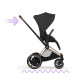 Cybex e-Priam Style Βρεφικό Καρότσι Sepia Black | black Με Σκελετό Rosegold | rosegold