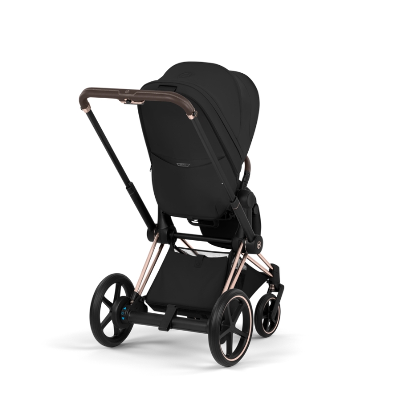 Cybex e-Priam Style Βρεφικό Καρότσι Sepia Black | black Με Σκελετό Rosegold | rosegold