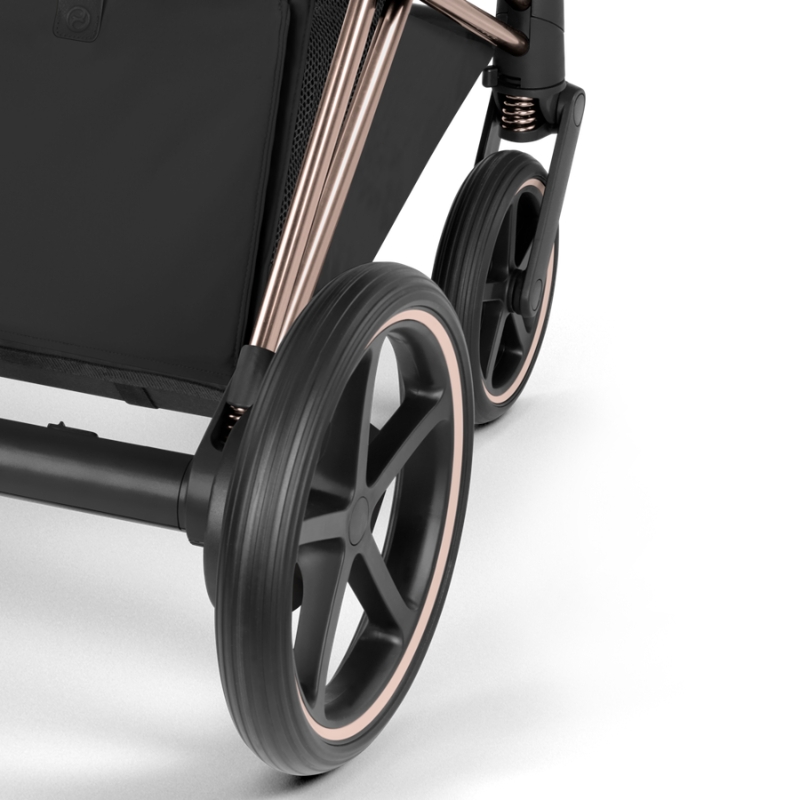 Cybex e-Priam Style Βρεφικό Καρότσι Sepia Black | black Με Σκελετό Rosegold | rosegold
