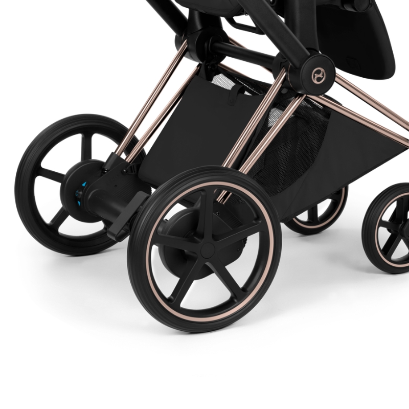 Cybex e-Priam Style Βρεφικό Καρότσι Sepia Black | black Με Σκελετό Rosegold | rosegold