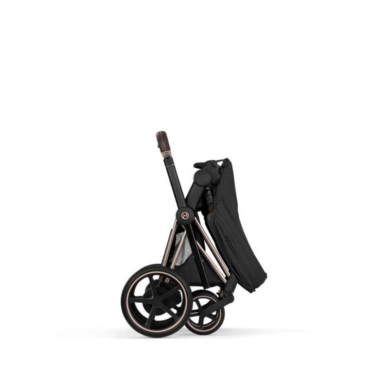 Cybex e-Priam Style Βρεφικό Καρότσι Sepia Black | black Με Σκελετό Rosegold | rosegold