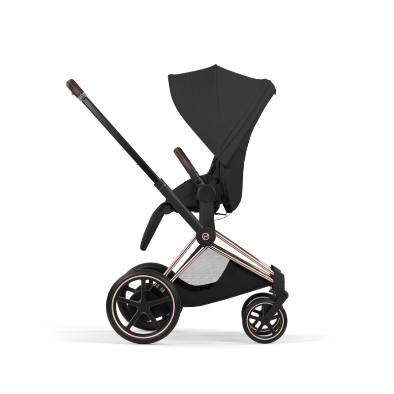 Cybex e-Priam Style Βρεφικό Καρότσι Sepia Black | black Με Σκελετό Rosegold | rosegold