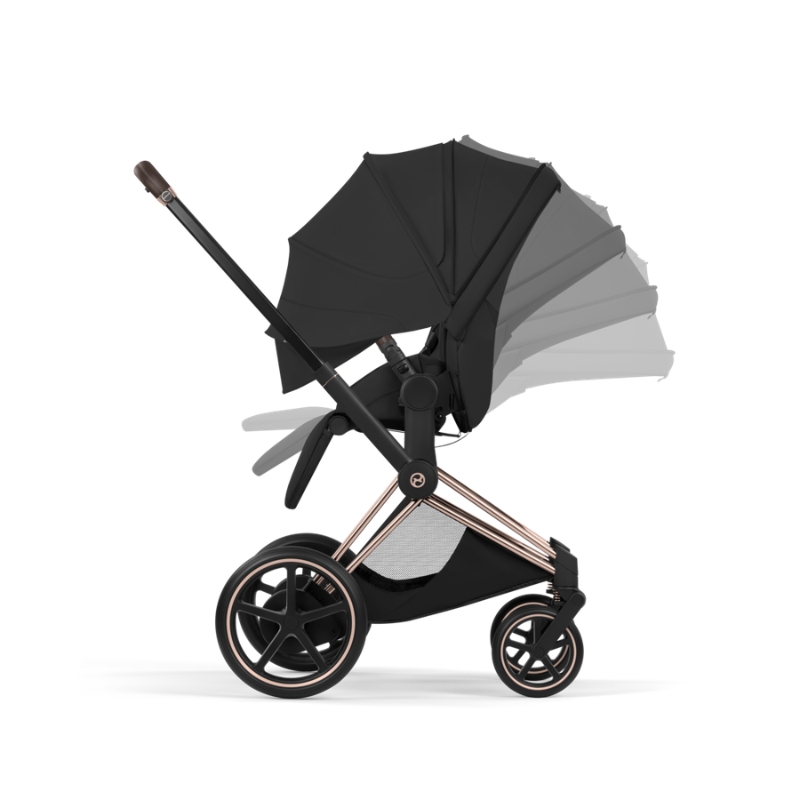 Cybex e-Priam Style Βρεφικό Καρότσι Sepia Black | black Με Σκελετό Rosegold | rosegold