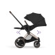 Cybex e-Priam Style Βρεφικό Καρότσι Sepia Black | black Με Σκελετό Rosegold | rosegold