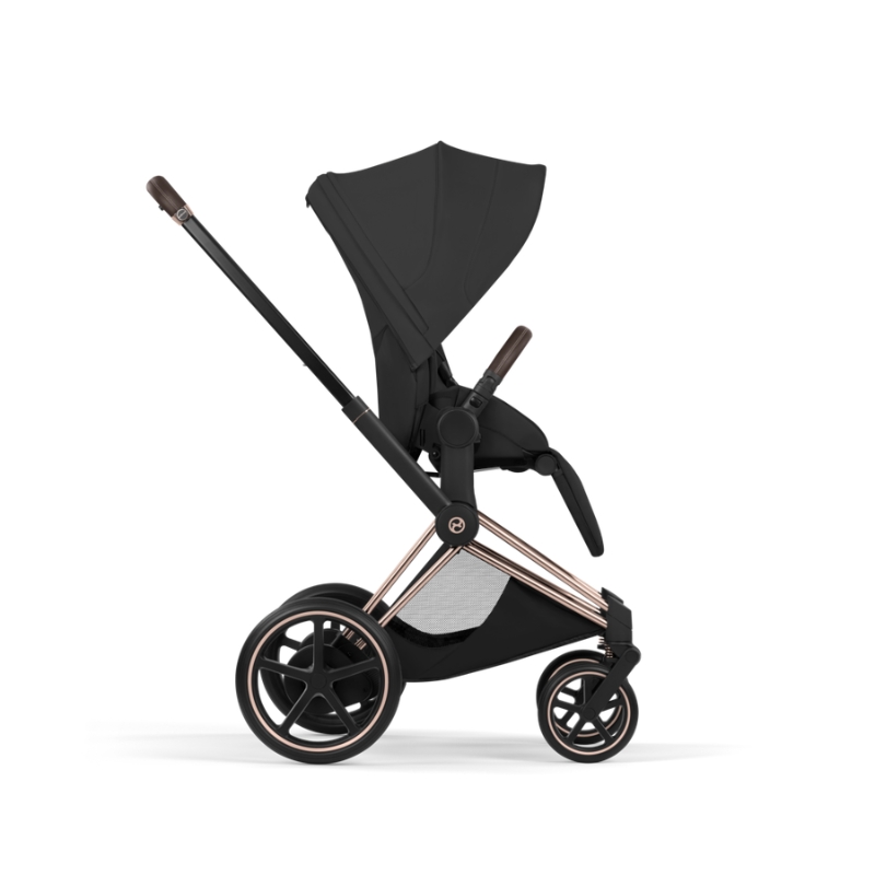 Cybex e-Priam Style Βρεφικό Καρότσι Sepia Black | black Με Σκελετό Rosegold | rosegold