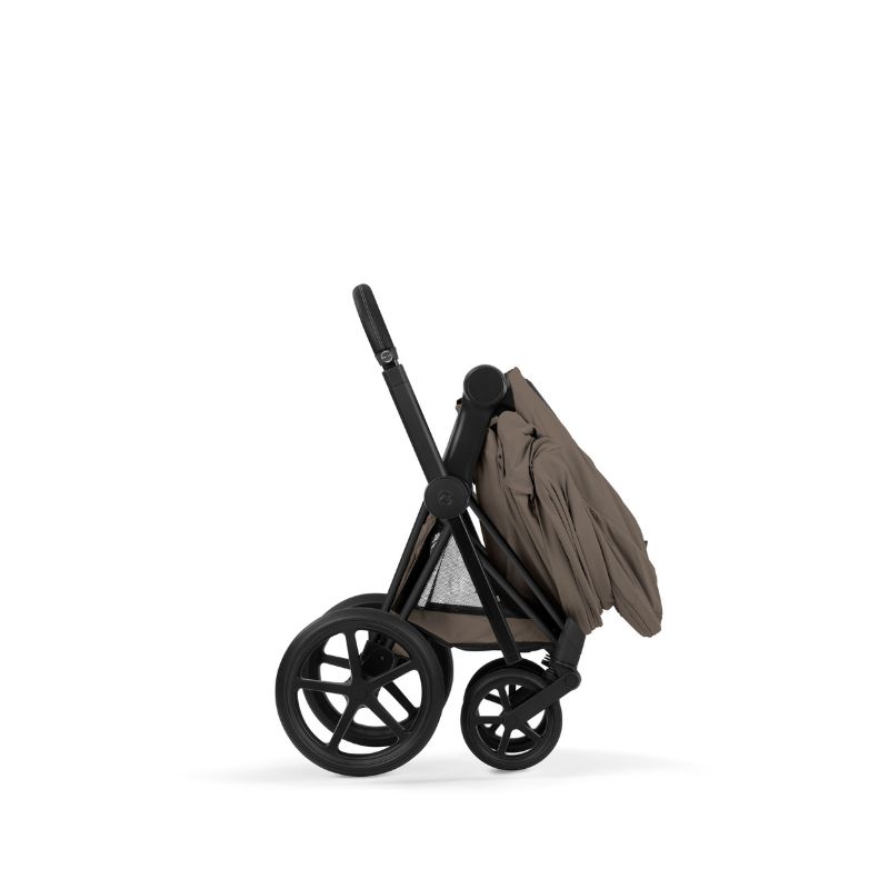 Cybex Priam Comfort Σύστημα Μεταφοράς 2-Σε-1 Με Αναδιπλούμενο Πορτ Μπεμπέ Coconut Brown | dark brown Με Σκελετό Matt Black | black