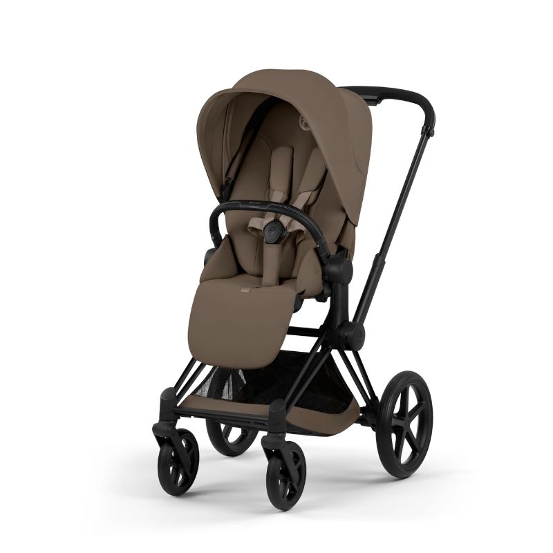 Cybex Priam Comfort Σύστημα Μεταφοράς 2-Σε-1 Με Αναδιπλούμενο Πορτ Μπεμπέ Coconut Brown | dark brown Με Σκελετό Matt Black | black