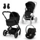 Cybex Balios S Lux Σύστημα Μεταφοράς Με Πτυσσόμενο Πορτ Μπεμπέ Moon Black | black Cloud G3 i-Size Plus Κάθισμα Αυτοκινήτου 40-87cm Moon Black | black