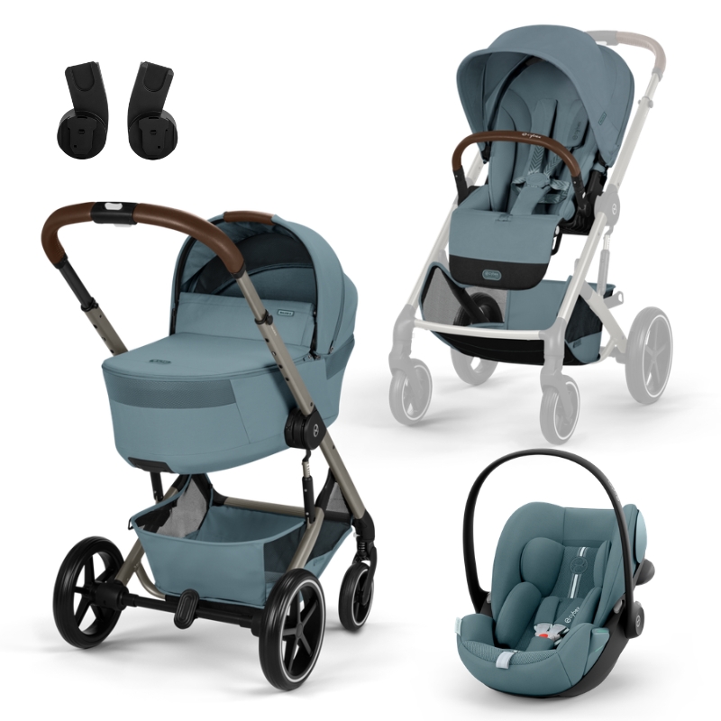 Cybex Balios S Lux Σύστημα Μεταφοράς Με Πτυσσόμενο Πορτ Μπεμπέ Και Cloud G3 i-Size Plus Κάθισμα Αυτοκινήτου 40-87cm Stormy Blue | light blue
