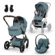 Cybex Balios S Lux Σύστημα Μεταφοράς Με Πτυσσόμενο Πορτ Μπεμπέ Και Cloud G3 i-Size Plus Κάθισμα Αυτοκινήτου 40-87cm Stormy Blue | light blue