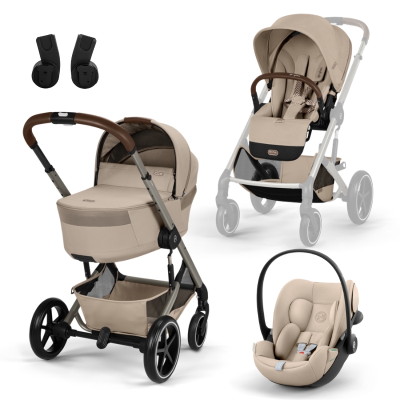 Cybex Balios S Lux Σύστημα Μεταφοράς Με Πτυσσόμενο Πορτ Μπεμπέ Και Cloud G3 i-Size Plus Κάθισμα Αυτοκινήτου 40-87cm Almond Beige | beige