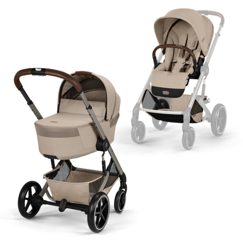Cybex Balios S Lux Σύστημα Μεταφοράς 2-Σε-1 Με Πτυσσόμενο Πορτ Μπεμπέ Almond Beige | beige