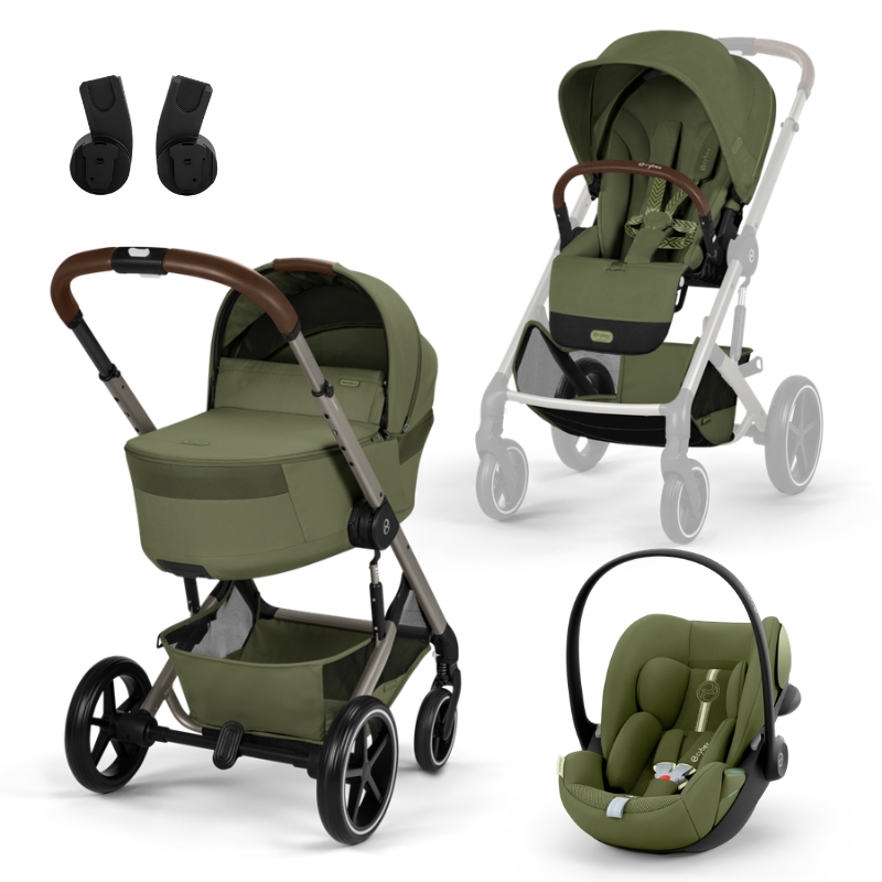 Cybex Balios S Lux Σύστημα Μεταφοράς Με Πτυσσόμενο Πορτ Μπεμπέ Και Cloud G3 i-Size Plus Κάθισμα Αυτοκινήτου 40-87cm Moss Green | khaki