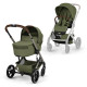 Cybex Balios S Lux Σύστημα Μεταφοράς 2-Σε-1 Με Πτυσσόμενο Πορτ Μπεμπέ Moss Green | khaki