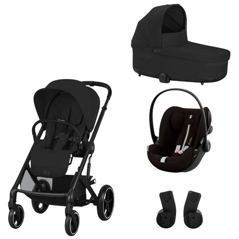 Cybex Balios S Lux Set S Καρότσι, Πορτ Μπεμπέ, Κάθισμα Αυτοκινήτου Cloud G i-Size Plus και Αντάπτορες Moon Black | black