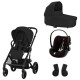 Cybex Balios S Lux Set S Καρότσι, Πορτ Μπεμπέ, Κάθισμα Αυτοκινήτου Cloud G i-Size Plus και Αντάπτορες Moon Black | black