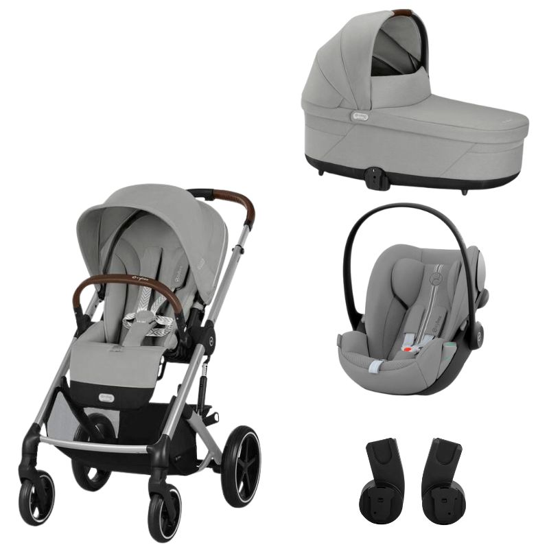 Cybex Balios S Lux Set S Καρότσι, Πορτ Μπεμπέ, Κάθισμα Αυτοκινήτου Cloud G i-Size Plus και Αντάπτορες Stone Grey | mid grey